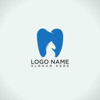 horse dental logo design vector