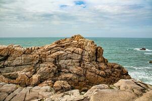 Enchanted Coastal Beauty Plougrescant's Gouffre d'Enfer, Brittany, France photo