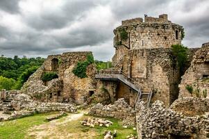 Breathtaking View of Medieval Castle in Tonquedec, Brittany, France photo