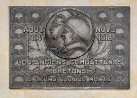 Commemorative Plaque for Breton Veterans of World War I at Les Invalides, Paris, France photo