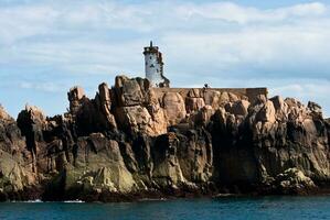 Breton Semaphore and Lighthouse on Brehat Island photo