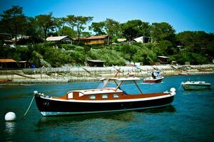 Typical Boat at Cap Feret, France   Summer Ocean Coast photo