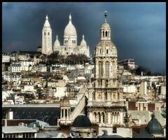 París invierno resplandor escénico ver de sacre canalla y tejados foto