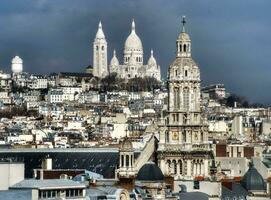 Paris Winter Glow Scenic View of Sacre Cur and Rooftops photo