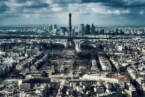 Paris Skyline Eiffel Tower Panorama from Montparnasse Rooftop photo