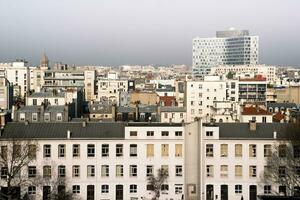 París tejados y edificio ver con suave invierno ligero foto