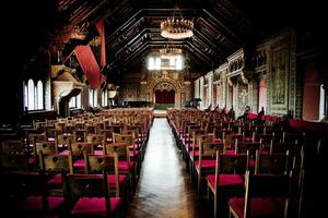 real grandioso salón en Wartburg castillo, Eisenach, Alemania foto