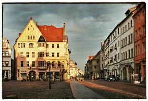 histórico encanto de wittenberg mercado cuadrado arquitectura en saxofón detenerse, Alemania. foto