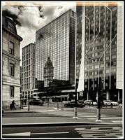 Dramatic Noir Modern Glass Buildings at Gare de Lyon, Paris photo