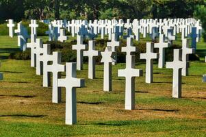 con vista a el cruces a colleville americano cementerio, Normandía segunda Guerra Mundial foto
