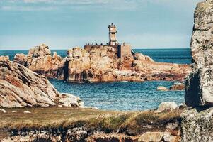 Serene Lighthouse on Brehat Island, Bretagne, France photo