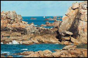 Sunny Summer Seascape in French Brittany photo