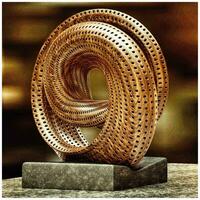 Abstract Topology Modern Sculpture in Wood and Stone photo