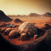 Mars Human Colony   AI Generated Illustration photo