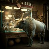 AI Generated Chaos Bull in a China Shop photo