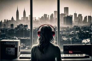 Futuristic Music Maven   Immersed in the AI Driven Soundscapes photo