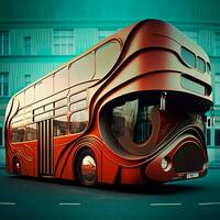 Futuristic London Bus AI Generated Urban Transport photo