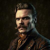 AI Generated Modern Photorealistic Portrait of Friedrich Nietzsche photo