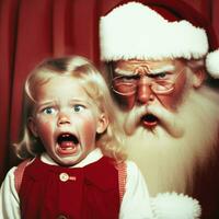 Eerie AI Generated Santa Claus Haunting Children   generative ai photo