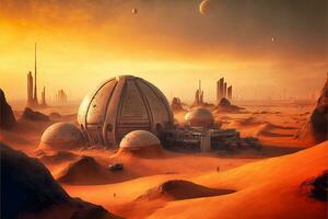 Marte humano colonia ai generado ilustración foto