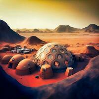 Mars Human Colony   AI Generated Illustration photo