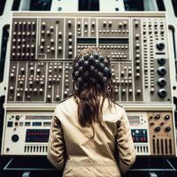 Synth Siren A Futuristic Ode to AI Harmony   Great modular synth   generative ai photo