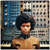 Synth Siren A Futuristic Ode to AI Harmony   Great modular synth   generative ai photo
