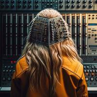 Synth Siren A Futuristic Ode to AI Harmony   Great modular synth   generative ai photo