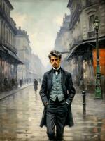 Parisian Elegance Generative AI Recreates 19th Century Gentleman in Art photo