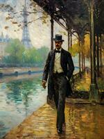 Parisian Elegance Generative AI Recreates 19th Century Gentleman in Art photo