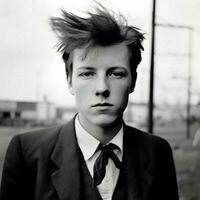 generativo ai retrato Arturo rimbaud como un moderno adolescente foto