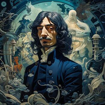 Futuristic Portrait of Rene Descartes   Generative AI Art photo
