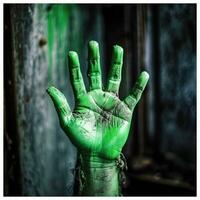 A Green Hand   generative AI photo