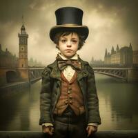 Poulbot Inspired London Lad   generative ai photo