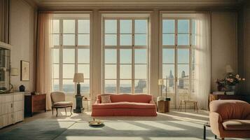 Elegant Minimalism Luxury Living Room in NYC   Generative AI Art photo