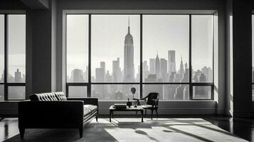 Elegant Minimalism Luxury Living Room in NYC   Generative AI Art photo