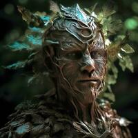 Enchanted Woodland Creature Half Human, Half Forest Spirit   generative AI photo