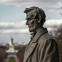 un estatua de Abrahán Lincoln generativo ai foto