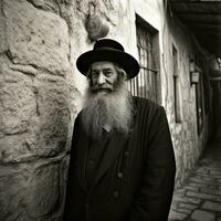 a rabbi in jerusalem   generative AI photo