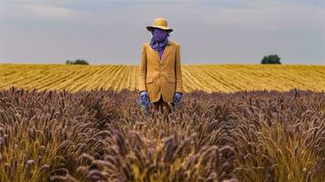 AI Enigmatic Scarecrow A Symphony of Elegance in the Field photo