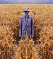 AI Enigmatic Scarecrow A Symphony of Elegance in the Field photo