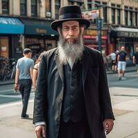 A hasidic Jew in New York City   generative AI photo