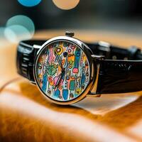 Innovative Outsider Art Watch Design   generative ai photo