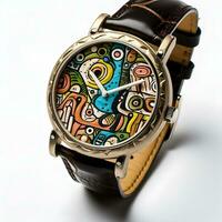 Innovative Outsider Art Watch Design   generative ai photo