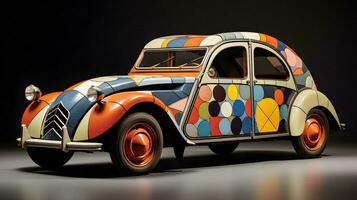 Artistic Elegance Paul Klee's Generative AI Car photo