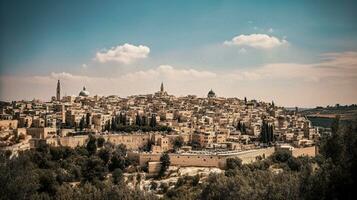 wide view of jerusalem   generative AI photo