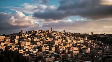 wide view of jerusalem   generative AI photo