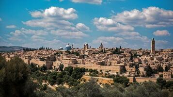 wide view of jerusalem   generative AI photo