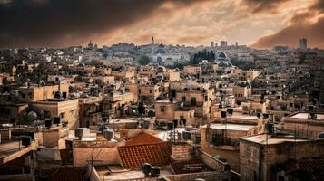 wide view of jerusalem   generative AI photo