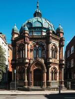 Exterior View of an English Synagogue in the Style of Princes Road Synagogue in Liverpool   generative AI photo